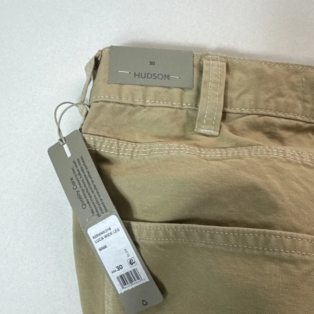 Hudson Men's Jeans NWT Size 30 Luca Wide Leg Carpenter Khaki Paint Splatter‎